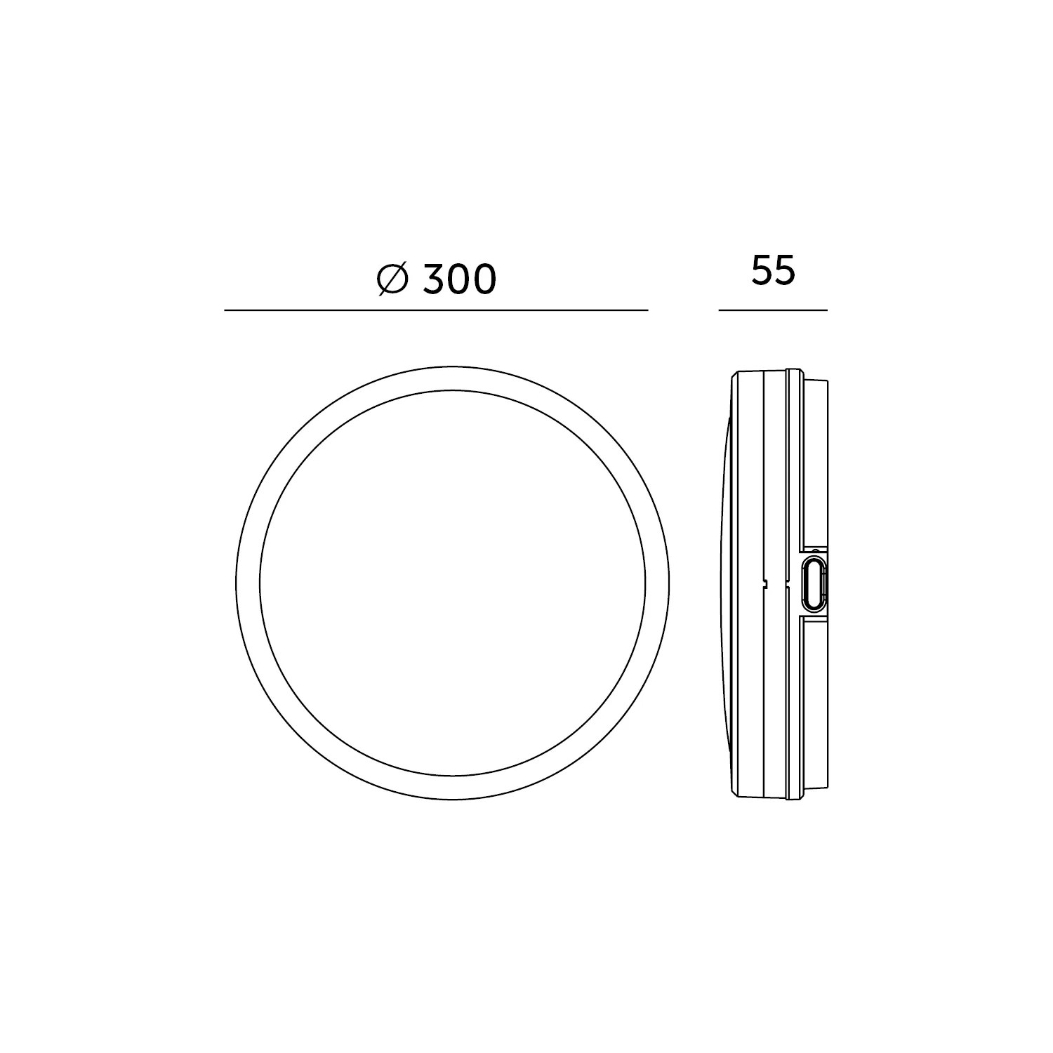 KOBI LED PLAF. OKR. “NAIROS MIC” CRNA 24W, 3CCT, 2520lm, IP65, fi 300mm