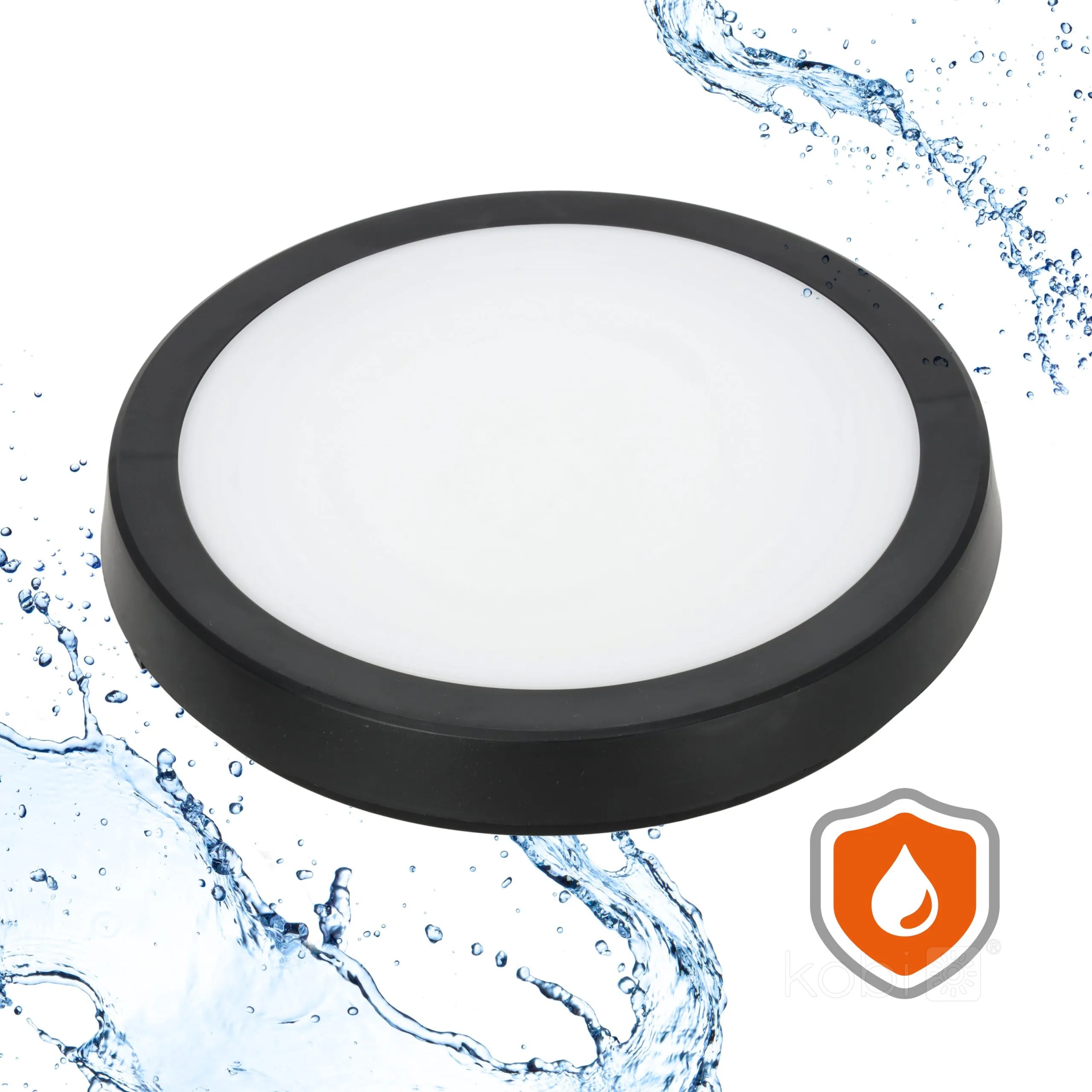 KOBI LED PLAF. OKR. “NAIROS MIC” CRNA 24W, 3CCT, 2520lm, IP65, fi 300mm