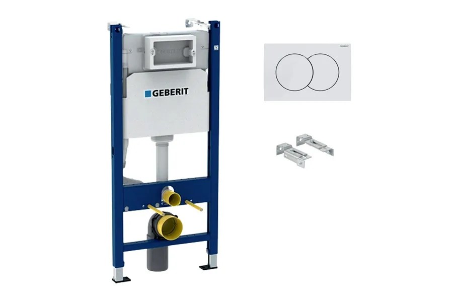 Geberit Duofix Basic Delta SET – ugradbeni vodokotlić 112 cm, Delta 01 bijela tipka 111.154.11.2