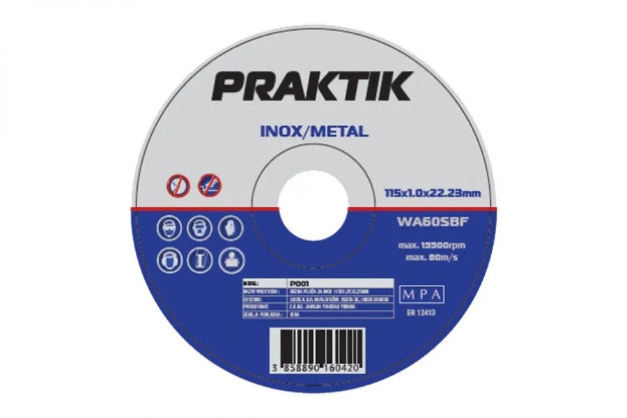 Rezna ploča za inox/metal Praktik – 115 x 1 mm