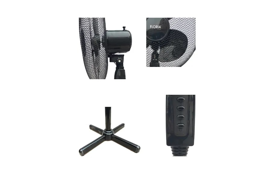 Ventilator sa postoljem, 40 cm, 40 W, crni