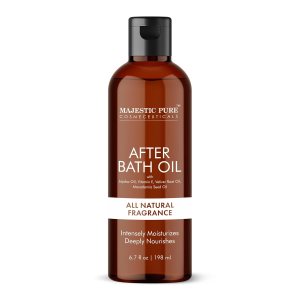 Majestic Pure After Bath Oil – 100% Pure & Natural | Repair Dry, Damaged Skin | Moisturizing Skin, Hair and Scalp | Infused with Jojoba Oil & Vitamin E | 6.7 Fl Oz