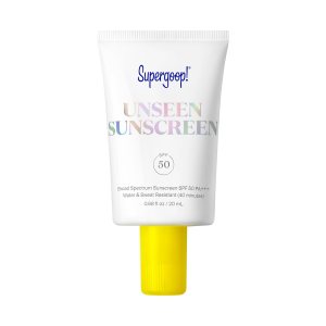 Supergoop! Unseen Sunscreen SPF 50 Invisible Sun Protection for Face – Broad Spectrum Face Sunscreen + Makeup-Gripping Primer – Weightless, Scentless, Oil Free – For All Skin Types – 0.68 fl oz
