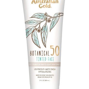 Australian Gold Botanical SPF 50 Tinted Face Sunscreen, Non-Chemical BB Cream, Water-Resistant, Matte Finish, Sensitive Skin, 3 FL Oz