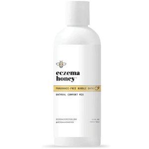 ECZEMA HONEY Fragrance-Free Oatmeal Comfort Bubble Bath – Sensitive Skin Body Wash & Bath Soak – Moisturizing Bath Products – Nourishing Bubble Bath for Women, Men, & Kids (12 Oz)
