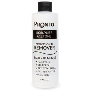 Pronto 100% Pure Acetone – Quick, Professional Nail Polish Remover – For Natural, Gel, Acrylic, Sculptured Nails (8 FL. OZ.)