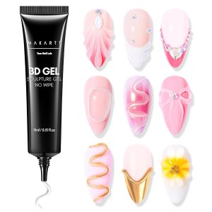 Makartt 3D Nail Gel – Nail Art Sculpting Gel Nail Glue 15g No Wipe Clear Gel Polish for Nail Designs DIY Nail Art for Drawing, Molding, Sculpture and Decoration