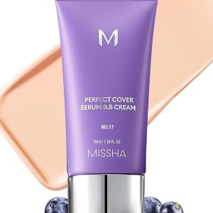 MISSHA M PERFECT COVER SERUM BB CREAM No.17 Fair- Fair with Cool Undertone, BB Cream by Cardi B Pick, Skin Tint, Tinted Moisturizer, Skin Care Foundation Makeup, Korean Makeup,1.18 Fl oz