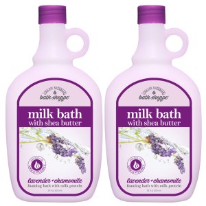 Moisturizing Lavender Chamomile Milk Bath – Hydrates Skin – Made With Shea Butter and Vitamin E (Pack of 2 Bottles, 28 fl oz Each)