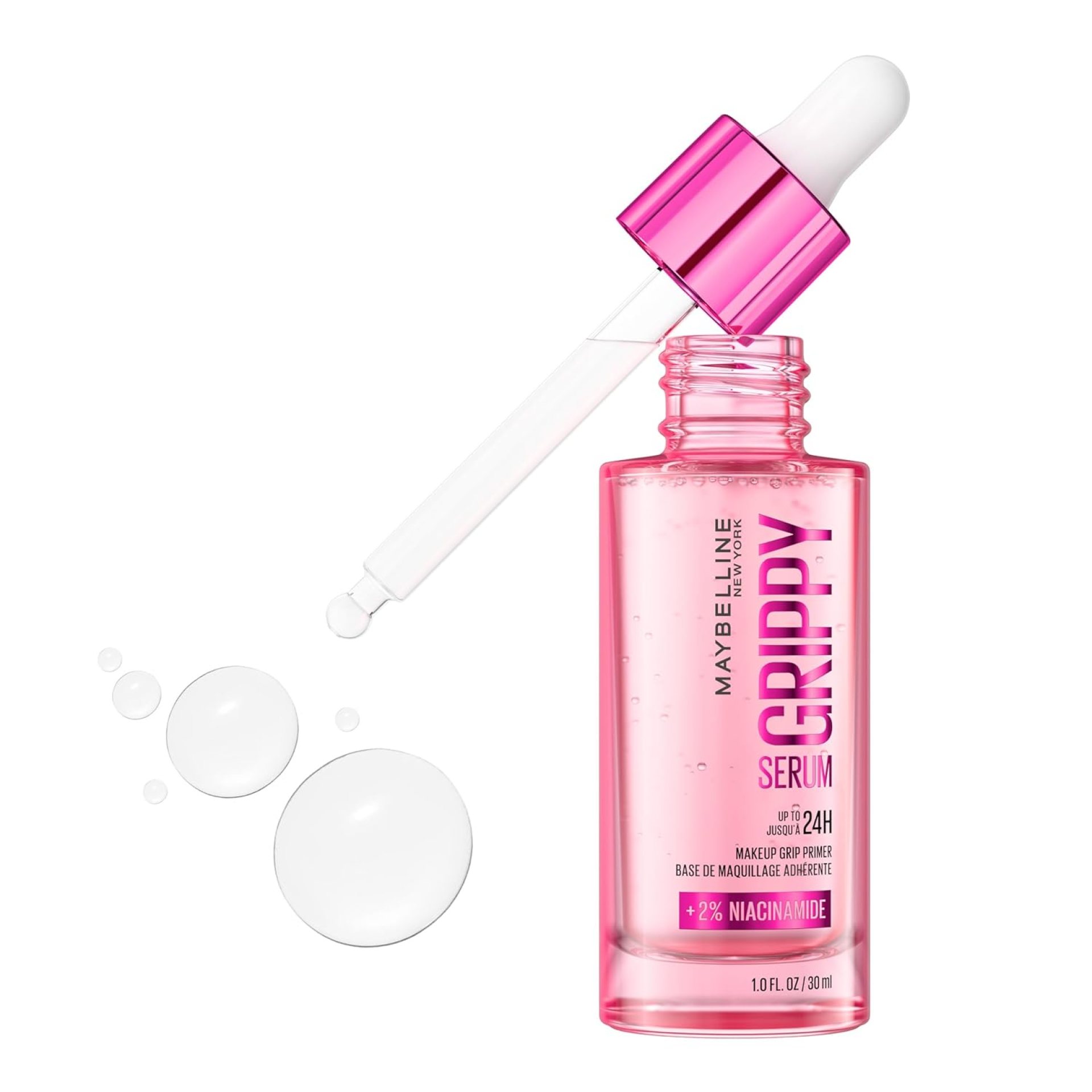 Maybelline Grippy Serum Primer, Hydrating Makeup Primer with 2% Niacinamide For Up To 24HR Make Up Wear, Clear, 1 Count Maybelline Grippy Serum Primer, Hydrating Makeup Primer with 2% Niacinamide For Up To 24HR Make Up Wear, Clear, 1 Count