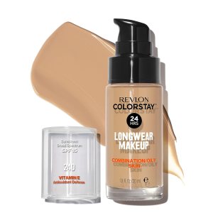 Revlon Liquid Foundation, ColorStay Face Makeup for Combination & Oily Skin, SPF 15, Medium-Full Coverage with Matte Finish, 240 Medium Beige, 1 Fl Oz