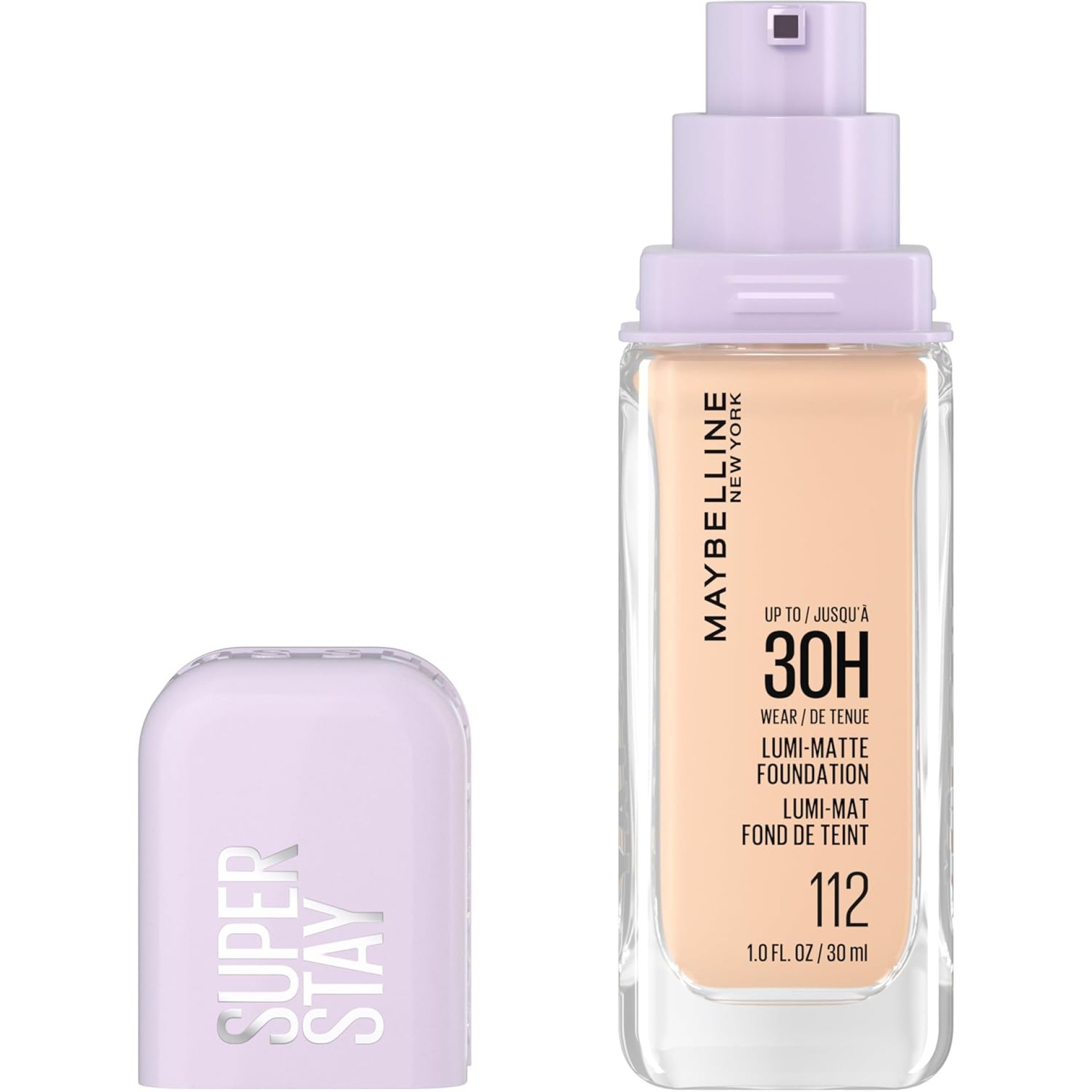 Maybelline Super Stay Lumi-Matte Foundation, Lightweight and Buildable Full Coverage Foundation Makeup For Up To 30HR Wear, 112, 1 Count Maybelline Super Stay Lumi-Matte Foundation, Lightweight and Buildable Full Coverage Foundation Makeup For Up To 30HR Wear, 112, 1 Count