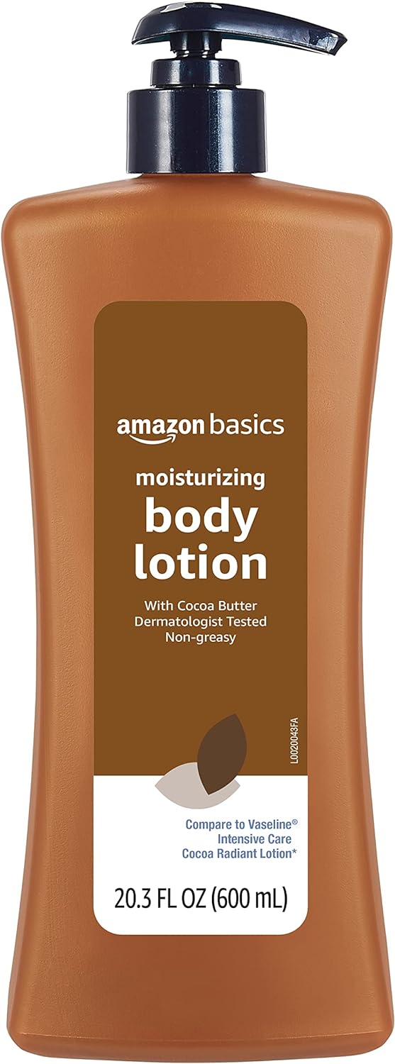 Amazon Basics Cocoa Butter Body Lotion, Lightly Scented, 20.3 Fl Oz, Pack of 1 Amazon Basics Cocoa Butter Body Lotion, Lightly Scented, 20.3 Fl Oz, Pack of 1