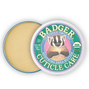 Badger Cuticle Care, 100% Organic Cuticle Cream for Natural Nail Care, Soothe & Restore Dry & Splitting Cuticles, Rich Shea Butter, Light Citrus Scent, .75oz Tin