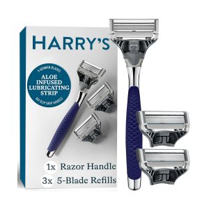 Harry’s Shaving Kit for Men – Razor Handle and 3 Razor Blade Refill Cartridges – Chrome Edition