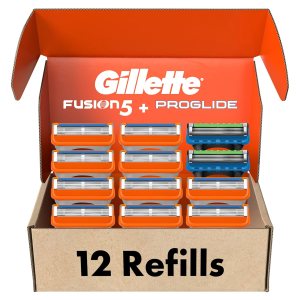 Gillette Fusion5 Men’s Razor Blade Refills, 10 Count + Fusion5 ProGlide Razor Blade Refills – 2 Count | One Pack of 12 Refills