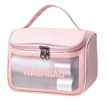 HEXAHOME Cosmetic Organizer Bag Makeup Pouch for Women Travel Toiletry Bag for Cosmetics Brushes Accessories Waterproof Zippered Cosmetic Bag Portable Carry Pouch (Pink) (Pink) HEXAHOME Cosmetic Organizer Bag Makeup Pouch for Women Travel Toiletry Bag for Cosmetics Brushes Accessories Waterproof Zippered Cosmetic Bag Portable Carry Pouch (Pink) (Pink)