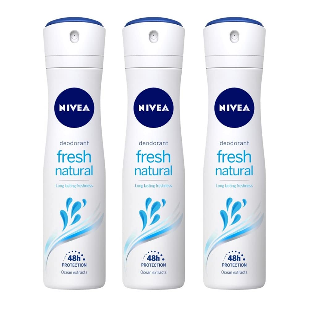 Nivea Deodorant Fresh Natural for Women, 150ml (Pack of 3, Spray) Nivea Deodorant Fresh Natural for Women, 150ml (Pack of 3, Spray)