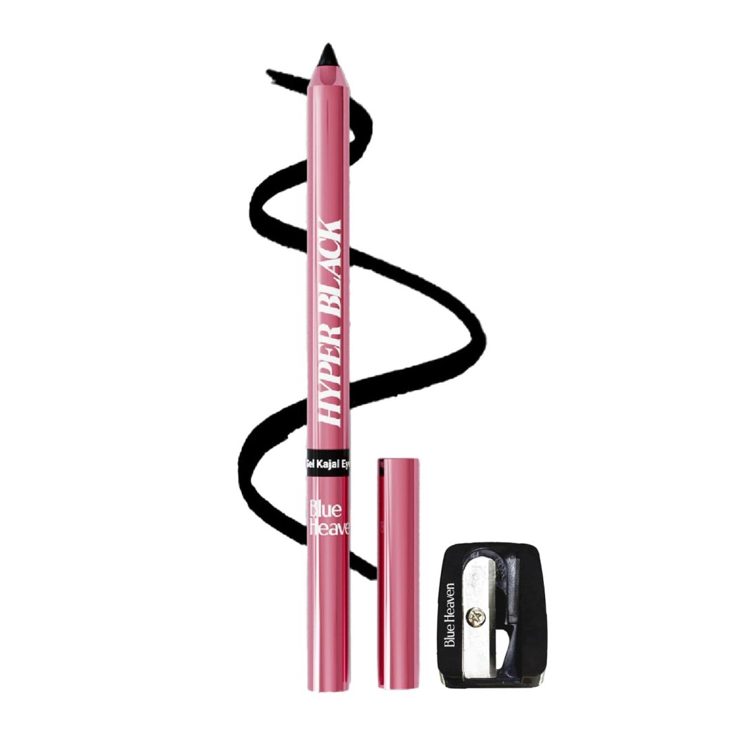 Blue Heaven Hyper Black Gel Kajal Eyeliner Enriched with Vitamin E & Almond Oil | Smudge-Proof & Waterproof | Smooth Glide Kajal For Women With Sharpener | 24 Hrs Long Stay,1.5g Blue Heaven Hyper Black Gel Kajal Eyeliner Enriched with Vitamin E & Almond Oil | Smudge-Proof & Waterproof | Smooth Glide Kajal For Women With Sharpener | 24 Hrs Long Stay,1.5g