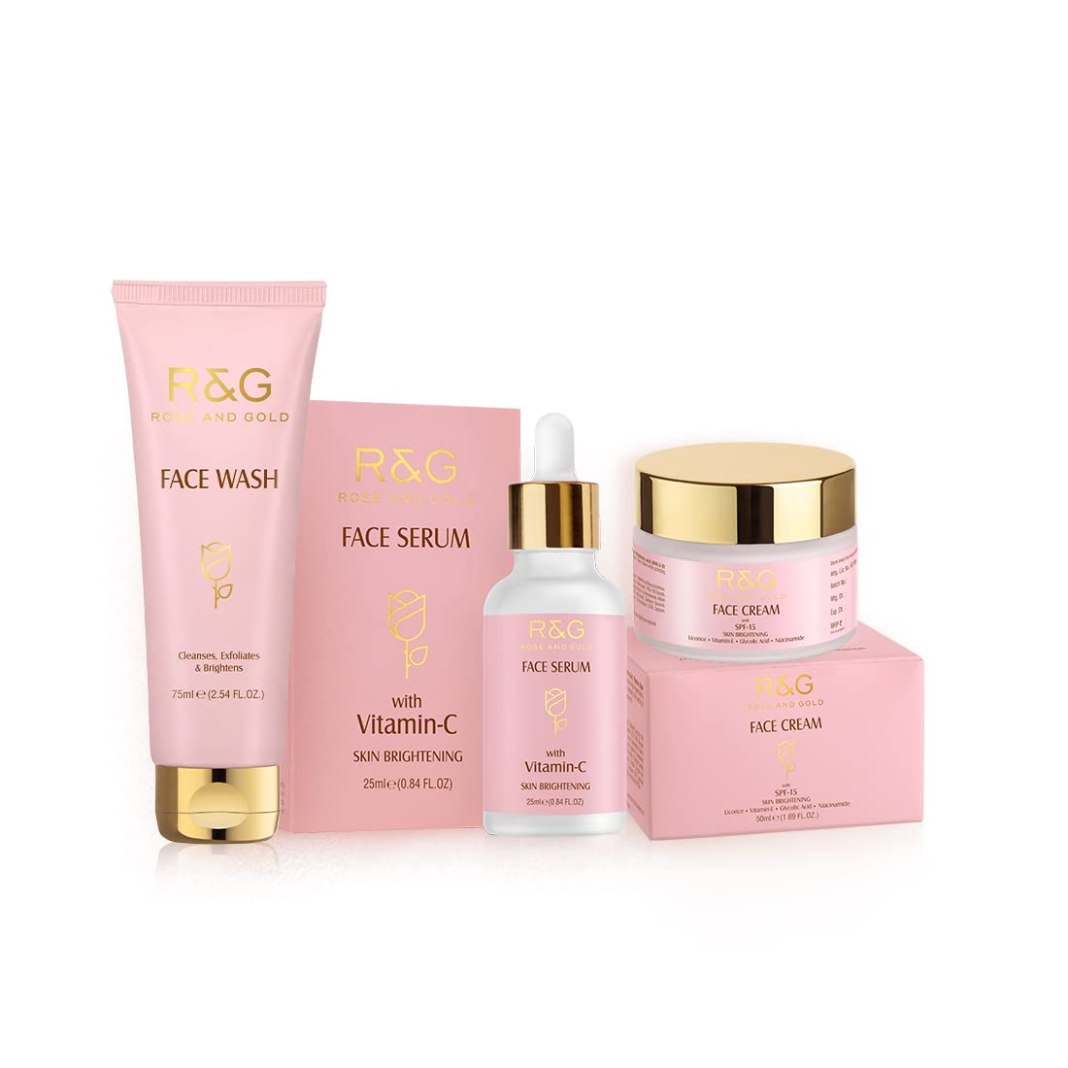 R&G Face Brightening Kit | Face Serum, Face Cream, Face Wash | Fades Dark Spots, Reduces Hyperpigmentation | Evens Skin Tone & Helps to Promote a Radiant, Brighter & Youthful Appearance of Your Skin | Unisex R&G Face Brightening Kit | Face Serum, Face Cream, Face Wash | Fades Dark Spots, Reduces Hyperpigmentation | Evens Skin Tone & Helps to Promote a Radiant, Brighter & Youthful Appearance of Your Skin | Unisex