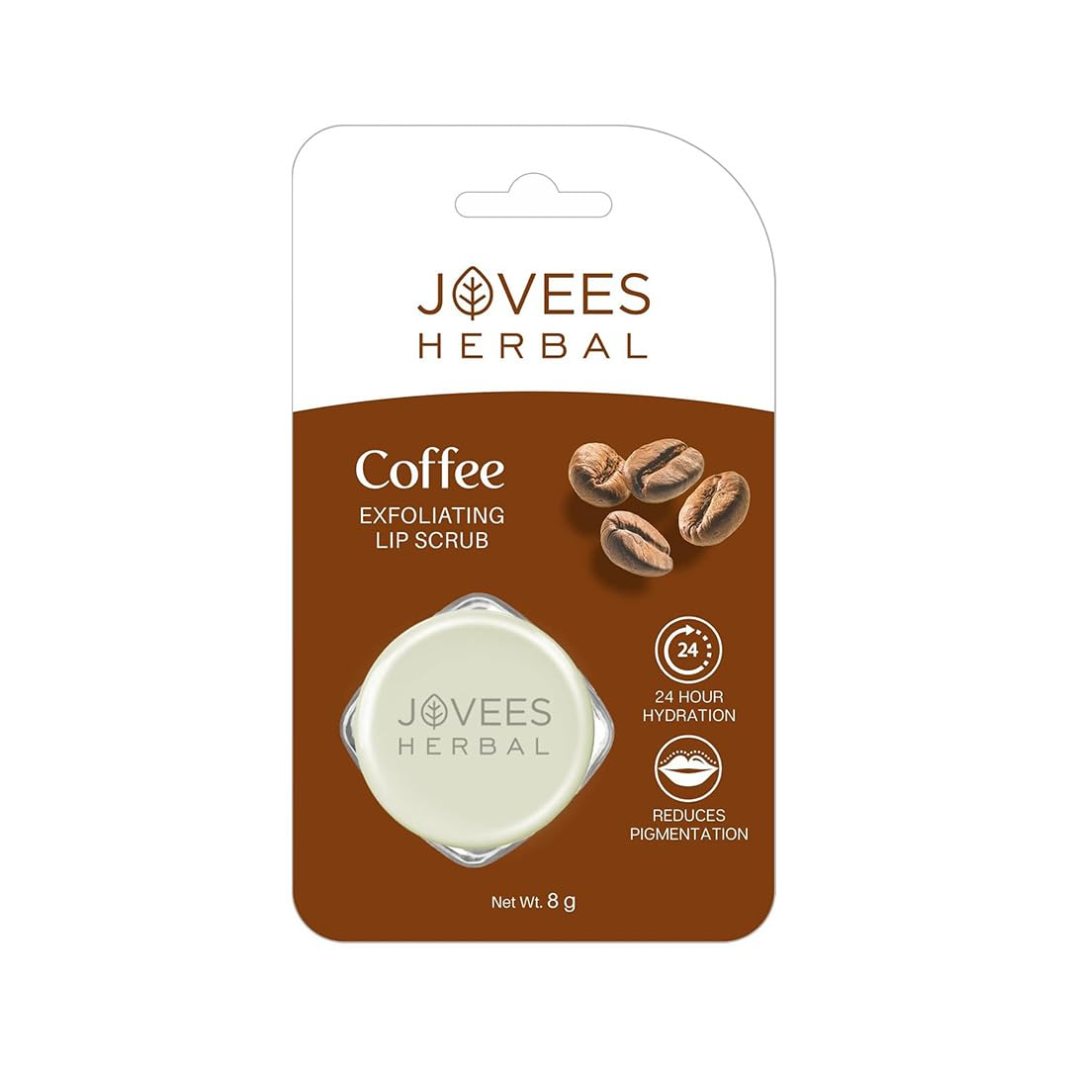 Jovees Herbal Coffee Exfoliating Lip Scrub For Brightening Dark Lips for Dry Lips/Smoker/Chapped Lip & Lipstick Stains Removal Lip care, Soft and Supple Lips | For Men and Women- 8g Jovees Herbal Coffee Exfoliating Lip Scrub For Brightening Dark Lips for Dry Lips/Smoker/Chapped Lip & Lipstick Stains Removal Lip care, Soft and Supple Lips | For Men and Women- 8g