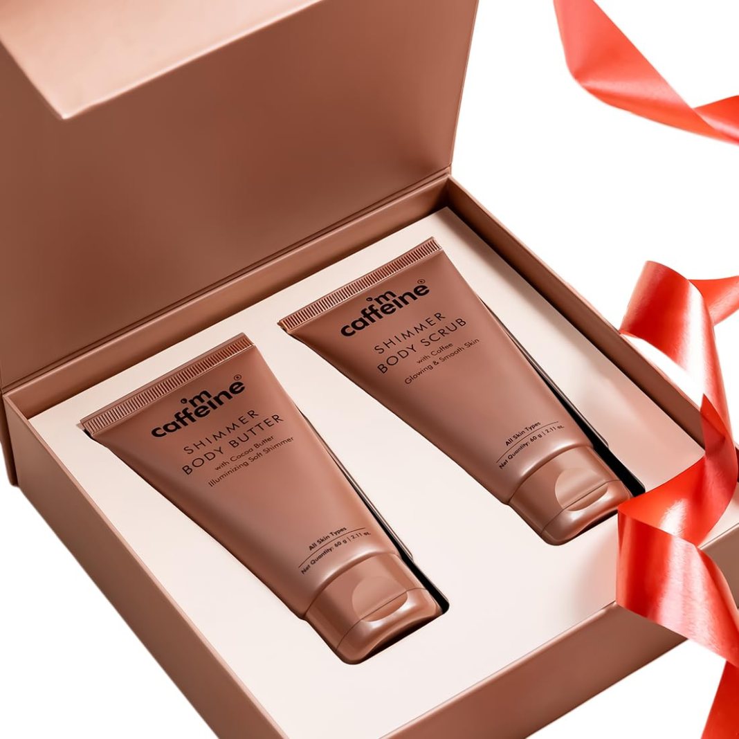mcaffeine Cover Me In Stardust Shimmer Gift Kit Set For Women & Men With Natural Skin Care Products|Gift Set For Birthday, Anniversary|Valentine Gift Set For Her|Special Occasion mcaffeine Cover Me In Stardust Shimmer Gift Kit Set For Women & Men With Natural Skin Care Products|Gift Set For Birthday, Anniversary|Valentine Gift Set For Her|Special Occasion