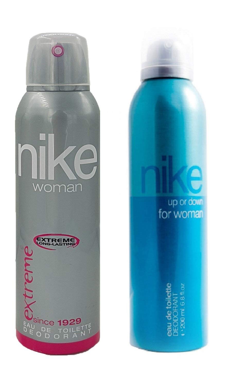 Nike Floral Spray Deodorant Pack Of 2 (Extreme+Up Or Down) For Women, 200Ml, 2 Count Nike Floral Spray Deodorant Pack Of 2 (Extreme+Up Or Down) For Women, 200Ml, 2 Count