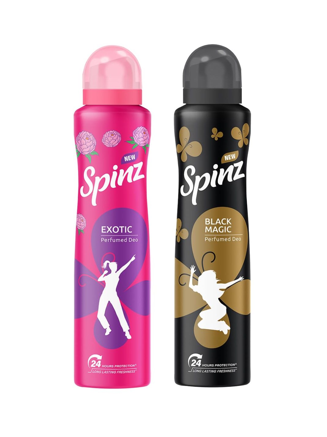 SpinZ New Exotic & Black Magic Aerosol Perfumed Deo For Women, Long Lasting Freshness,200Ml X 2 (Pack Of 2) SpinZ New Exotic & Black Magic Aerosol Perfumed Deo For Women, Long Lasting Freshness,200Ml X 2 (Pack Of 2)