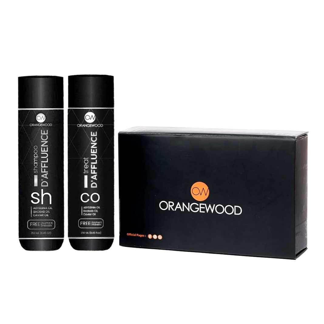 ORANGEWOOD Gift Pack of D’Affluence Hair Care Shampoo + Hair Treatment Conditioner 250ml For All Hair Type Home Care Hair Spa Kit With PH Balance Caviar Oil For Repair Split Ends Care For Men and Women ORANGEWOOD Gift Pack of D’Affluence Hair Care Shampoo + Hair Treatment Conditioner 250ml For All Hair Type Home Care Hair Spa Kit With PH Balance Caviar Oil For Repair Split Ends Care For Men and Women