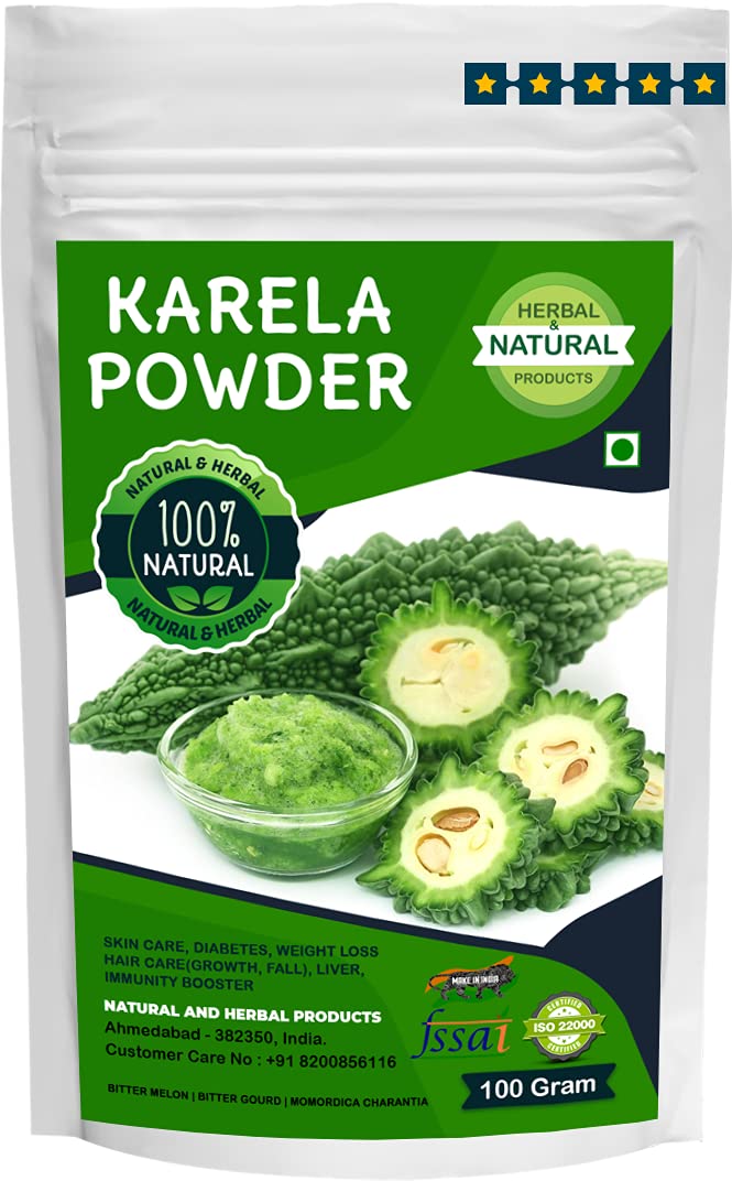 Karela powder for weight loss | Bitter Melon | Bitter Gourd | Momordica Charantia For Skin Care(Face Mask, Evens Skin Tone), Hair Care, Diabetes, Weight Loss and Immunity Booster- 100Gram Karela powder for weight loss | Bitter Melon | Bitter Gourd | Momordica Charantia For Skin Care(Face Mask, Evens Skin Tone), Hair Care, Diabetes, Weight Loss and Immunity Booster- 100Gram