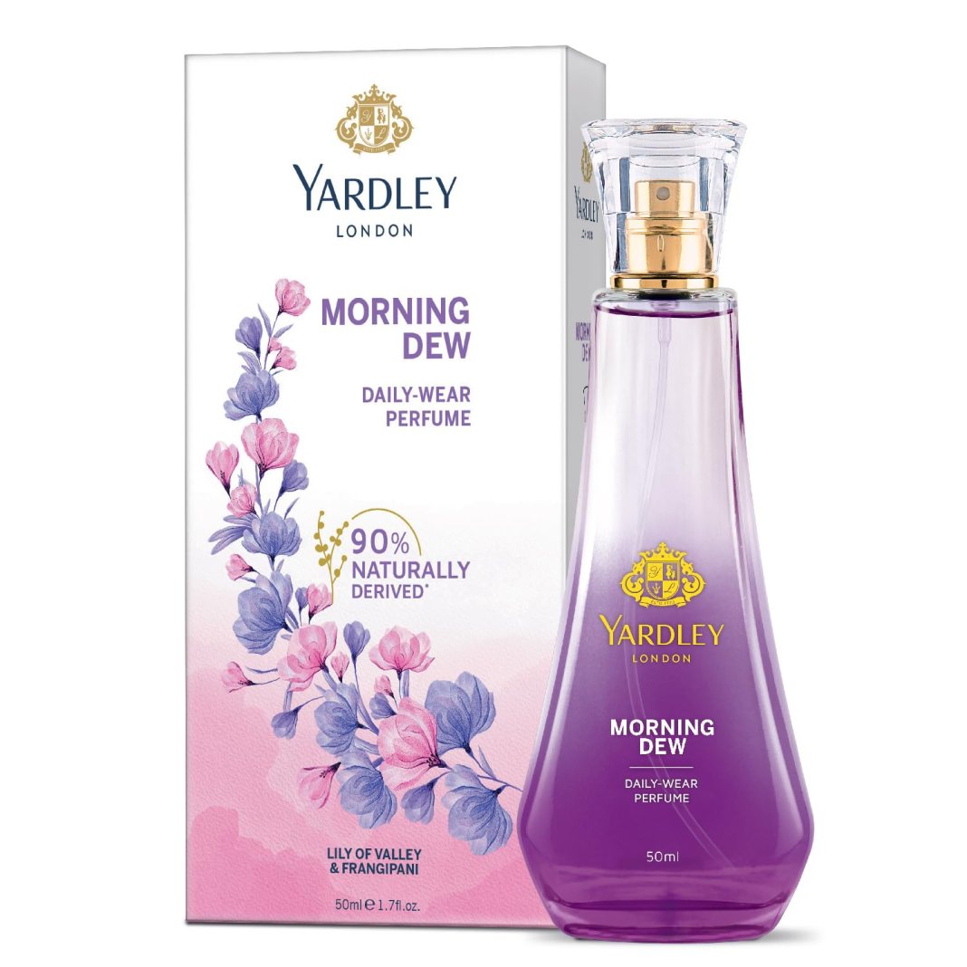 Yardley London Morning Dew Perfume| Fresh Floral Scent| 90% Naturally Derived| Lilly Of Valley & Frangipani| Perfume For Women| 50Ml – Spray Yardley London Morning Dew Perfume| Fresh Floral Scent| 90% Naturally Derived| Lilly Of Valley & Frangipani| Perfume For Women| 50Ml – Spray