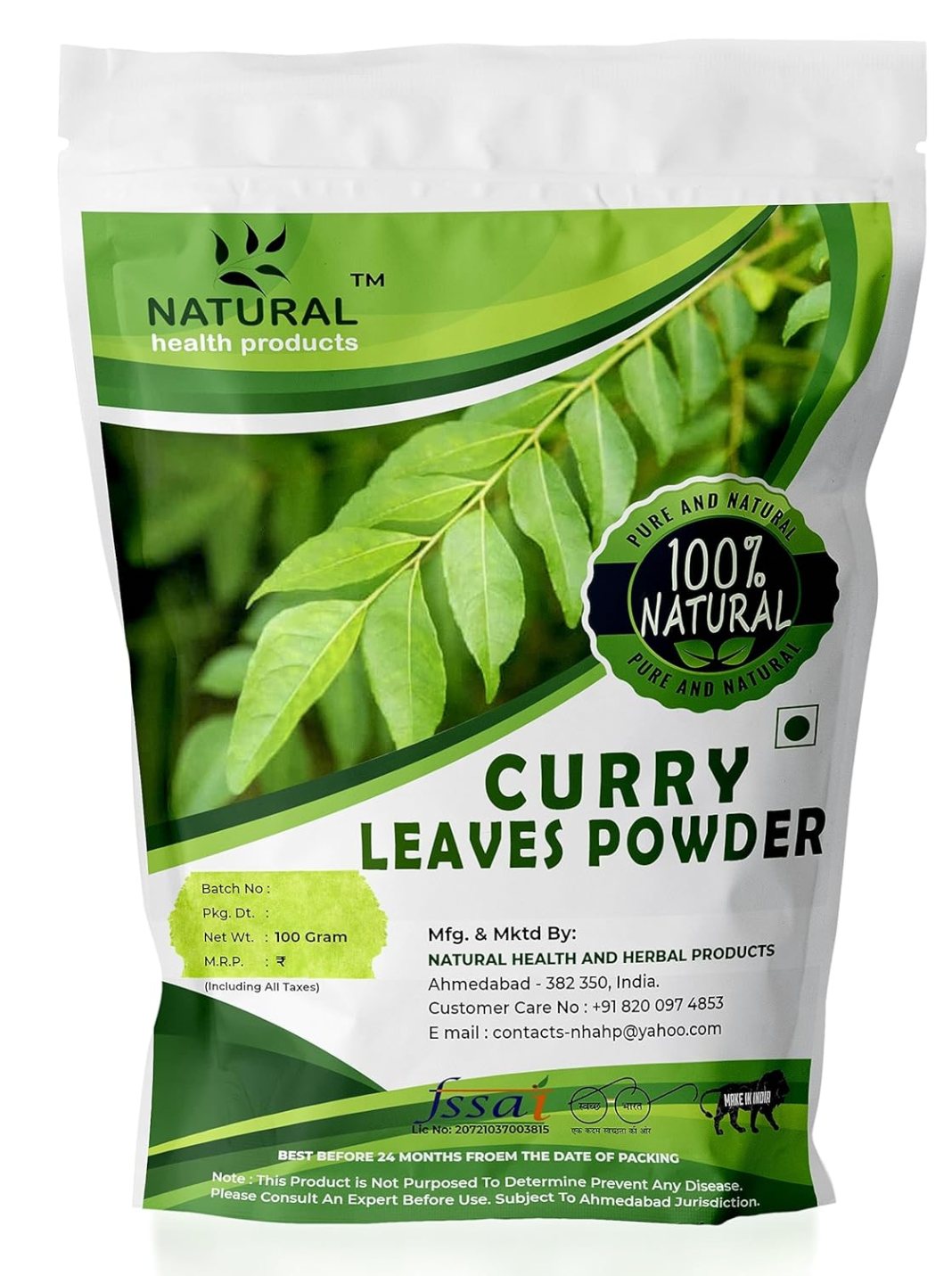 Natural Health Products Curry Leaf Powder Organic| Natural Skin Whitening & Fades Acne Scars & Ageing Marks | Herbal | Dark Circle | Sweet Neem(100Gm) Pure Natural Health Products Curry Leaf Powder Organic| Natural Skin Whitening & Fades Acne Scars & Ageing Marks | Herbal | Dark Circle | Sweet Neem(100Gm) Pure
