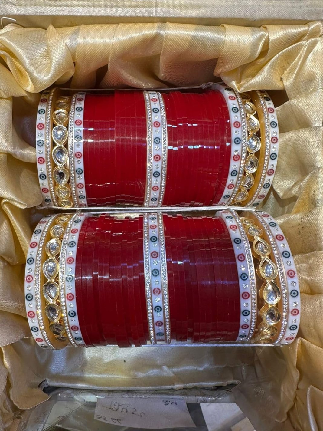 HK cosmetic Traditional, Jewellery Bridal Bangle Set Dhanteras/Diwali/Bhai Dooj Collection Red Designer Chura Wedding Punjabi Choora Fashion Jewellery Chuda Set for Women (1016-M1C1-SUNAINA-R) HK cosmetic Traditional, Jewellery Bridal Bangle Set Dhanteras/Diwali/Bhai Dooj Collection Red Designer Chura Wedding Punjabi Choora Fashion Jewellery Chuda Set for Women (1016-M1C1-SUNAINA-R)
