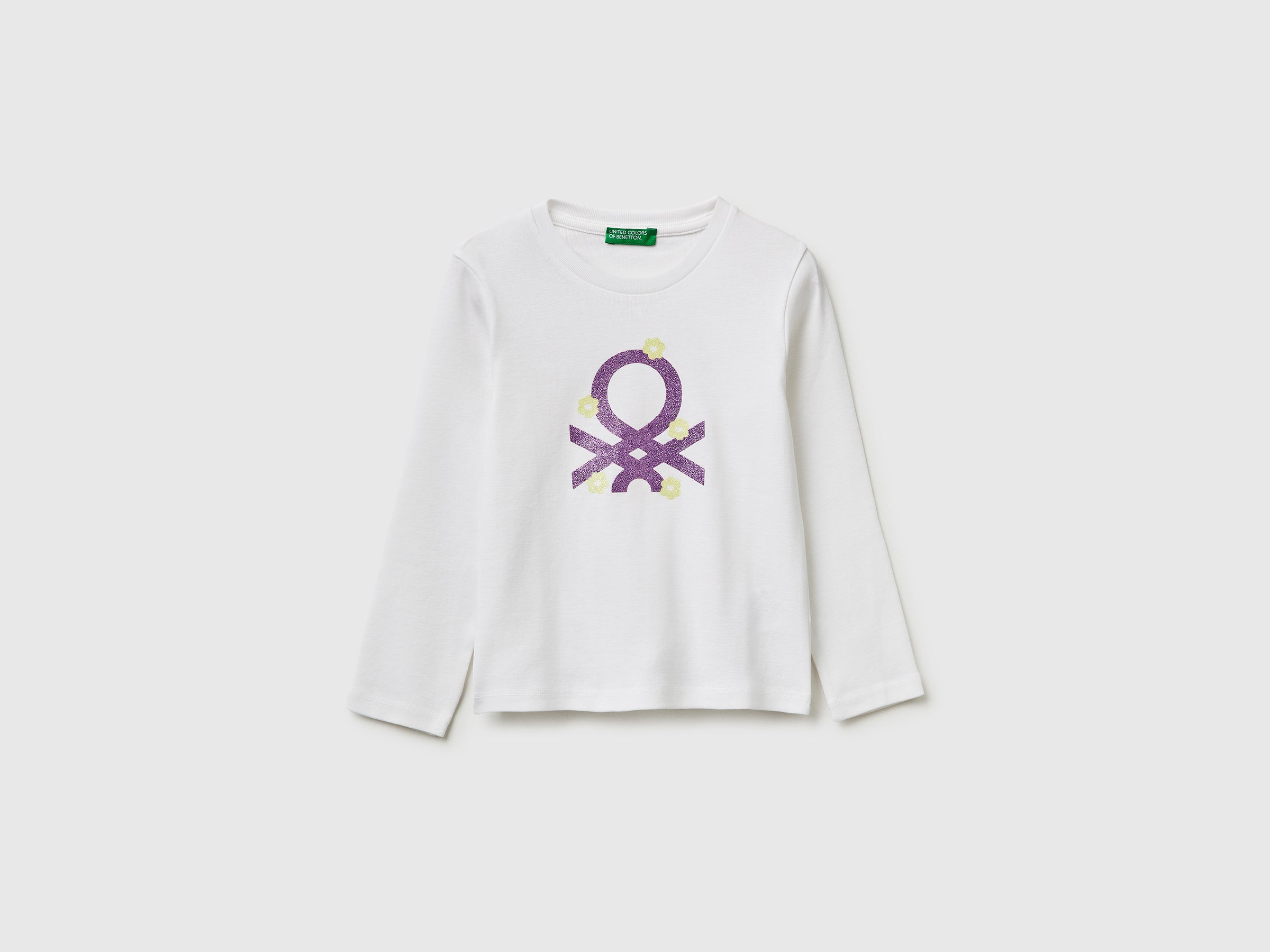 T-shirt en coton biologique à logo pailleté T-shirt en coton biologique à logo pailleté