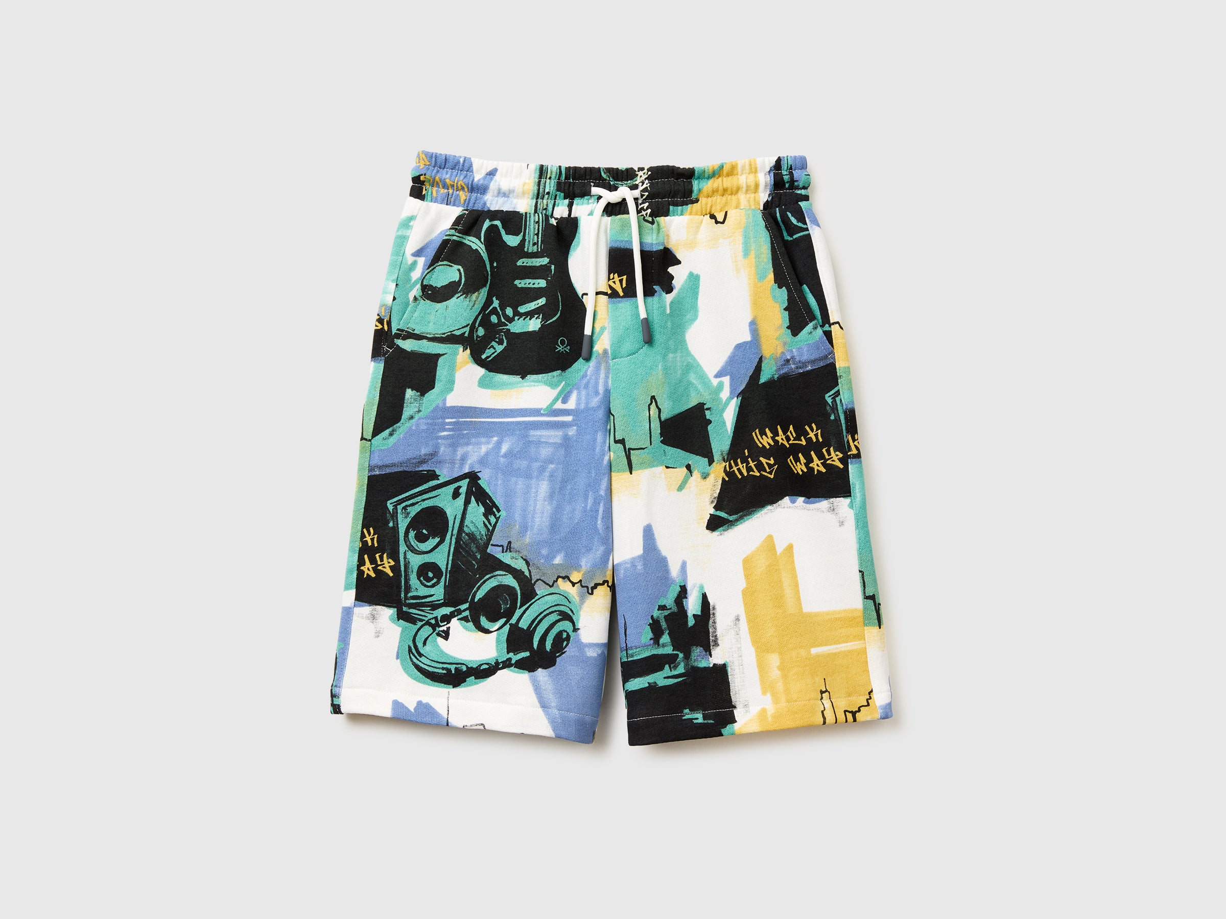 Bermuda oversize en polaire imprimée Bermuda oversize en polaire imprimée