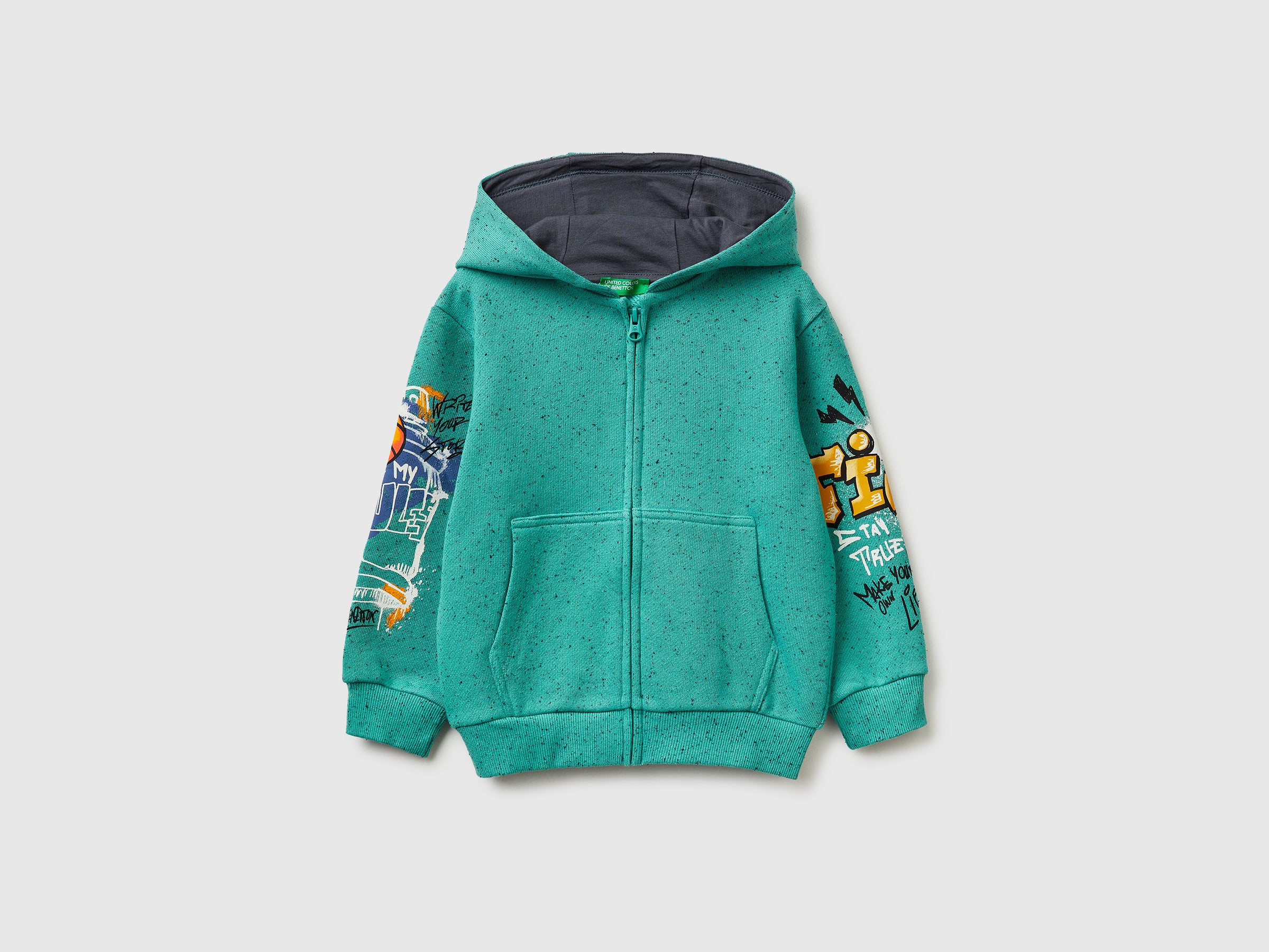 Sweat-shirt oversize à fermeture éclair et imprimés Sweat-shirt oversize à fermeture éclair et imprimés