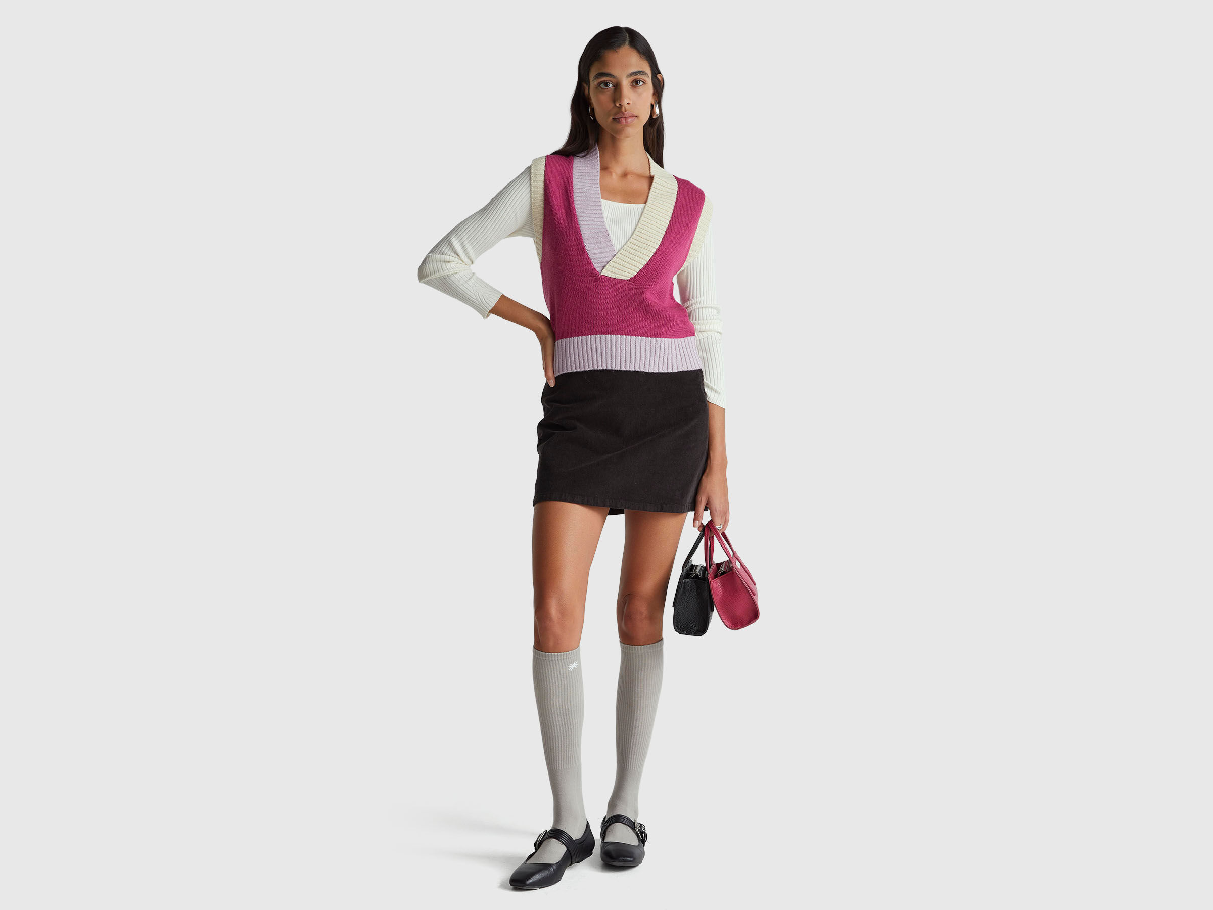 Gilet tricoté à blocs de couleurs – Image 3