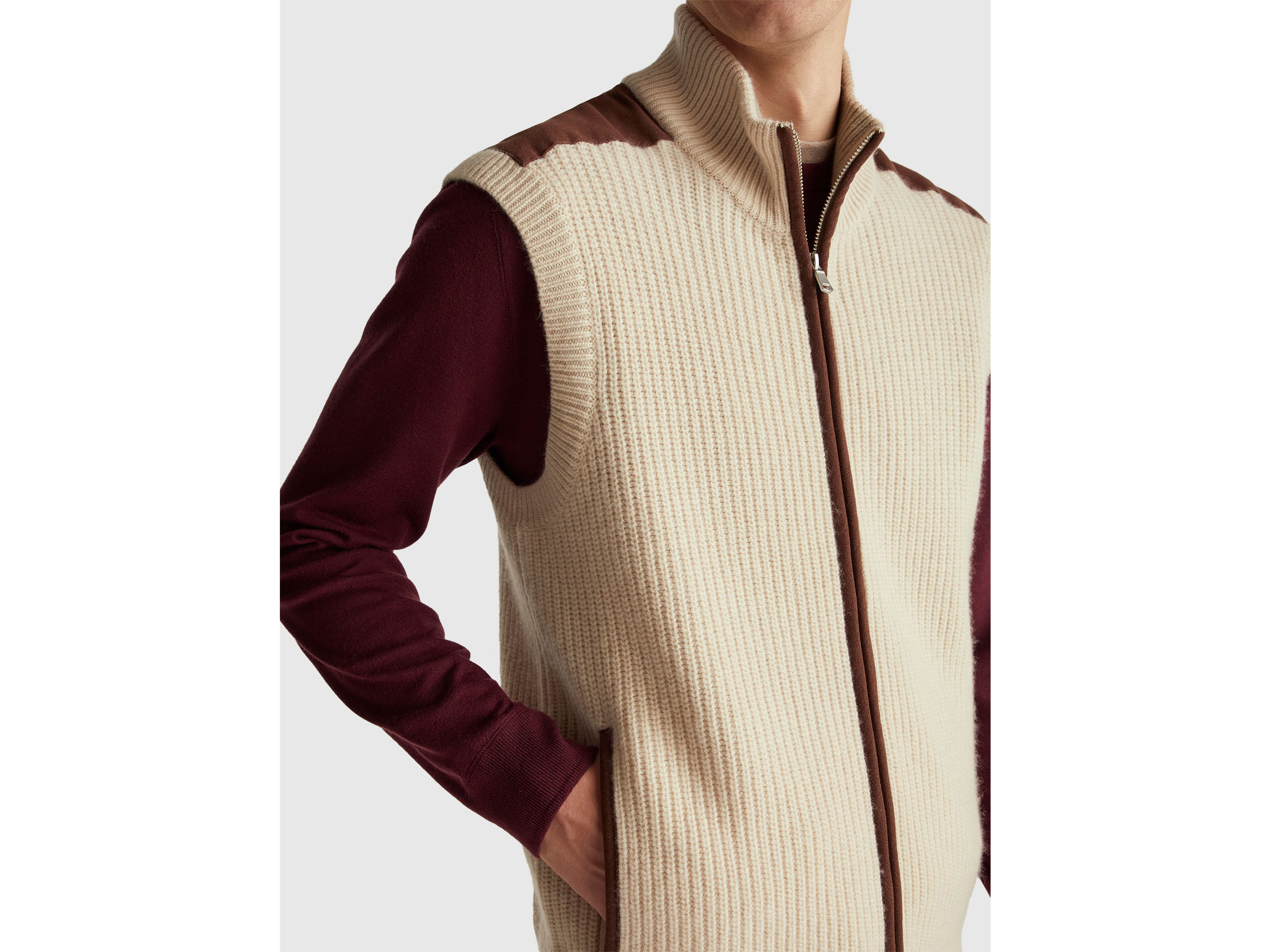 Gilet zippé en mélange de laine – Image 4