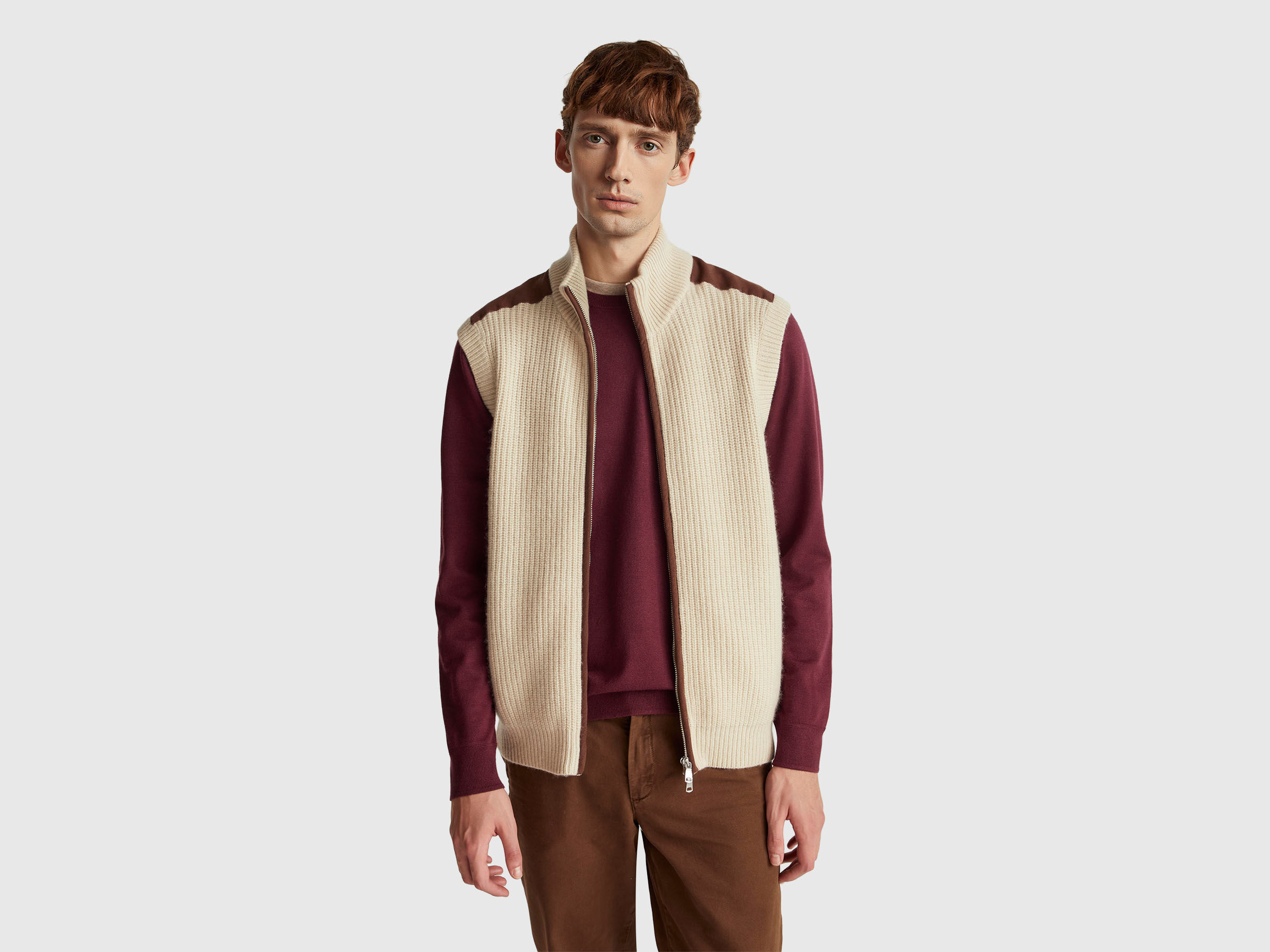 Gilet zippé en mélange de laine Gilet zippé en mélange de laine