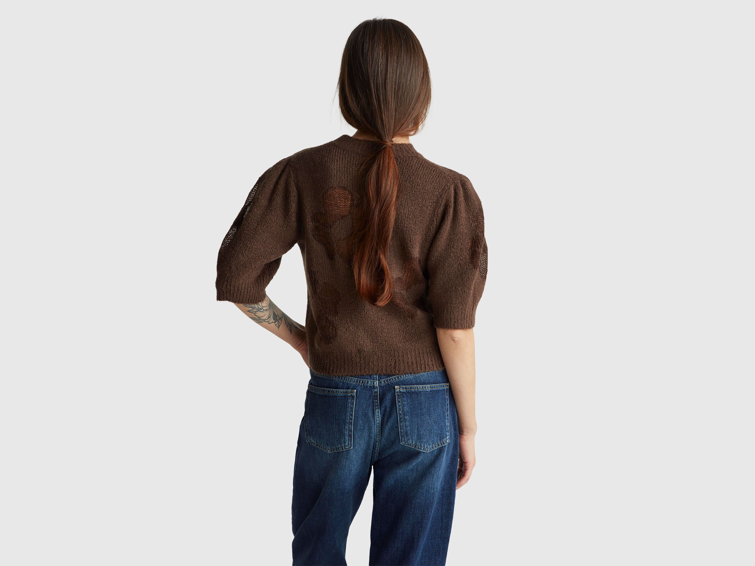 Chemise à manches courtes avec incrustation de fleurs – Image 2