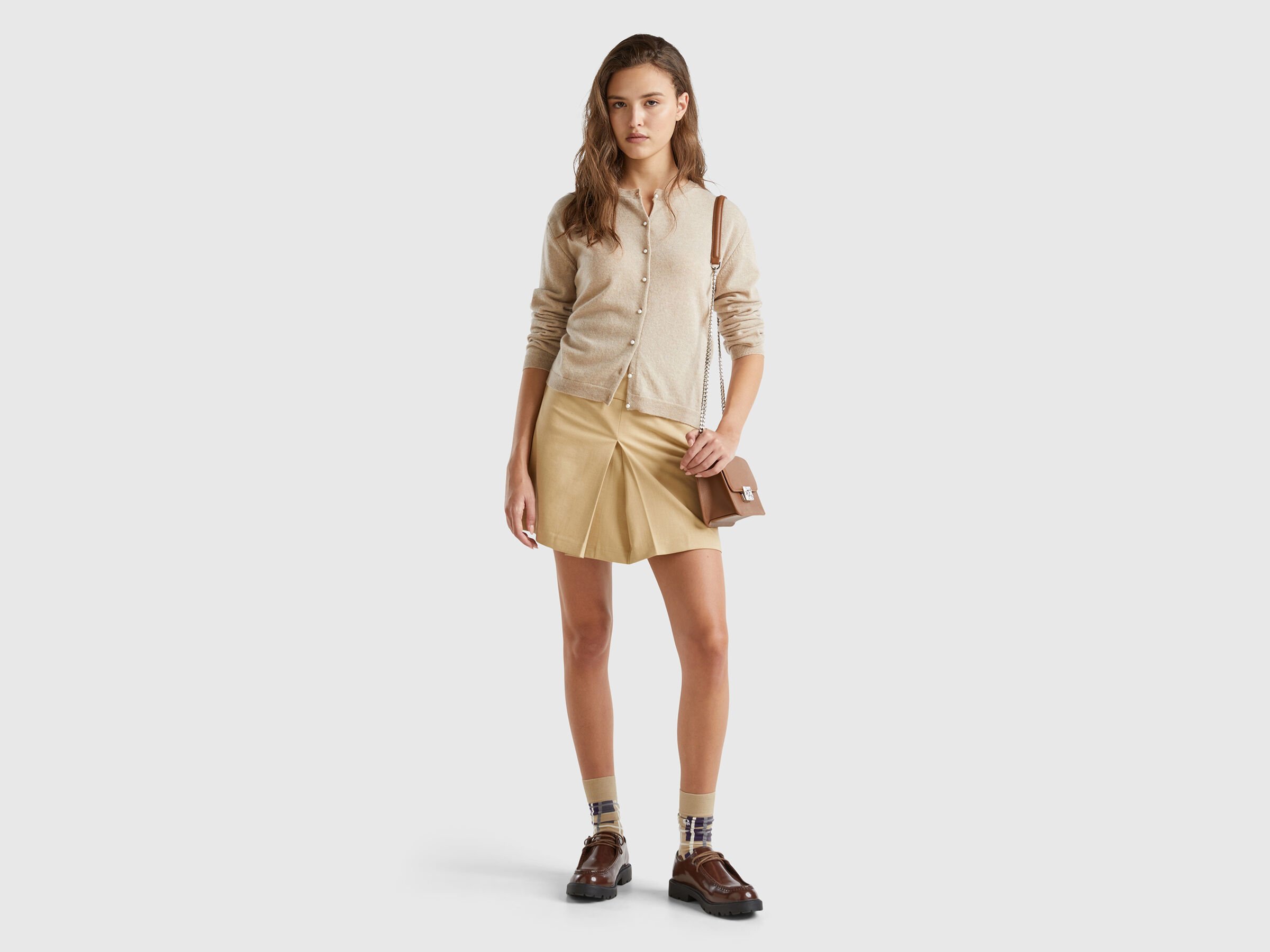 Cardigan beige en pure laine mérinos – Image 3