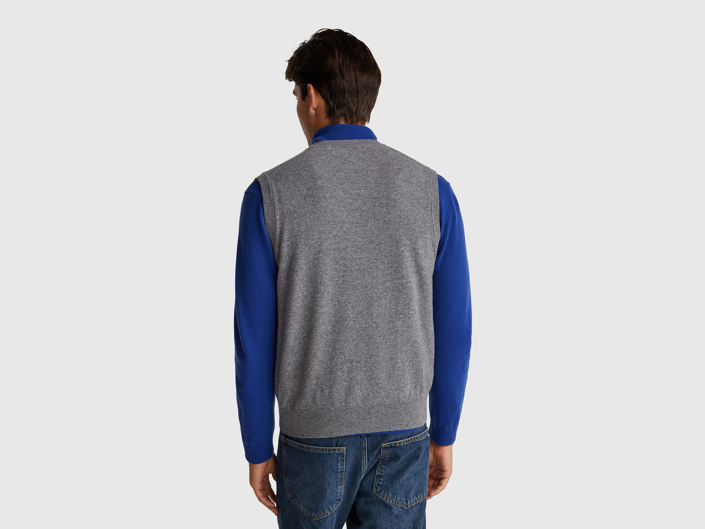 Gilet gris en pure laine mérinos – Image 2