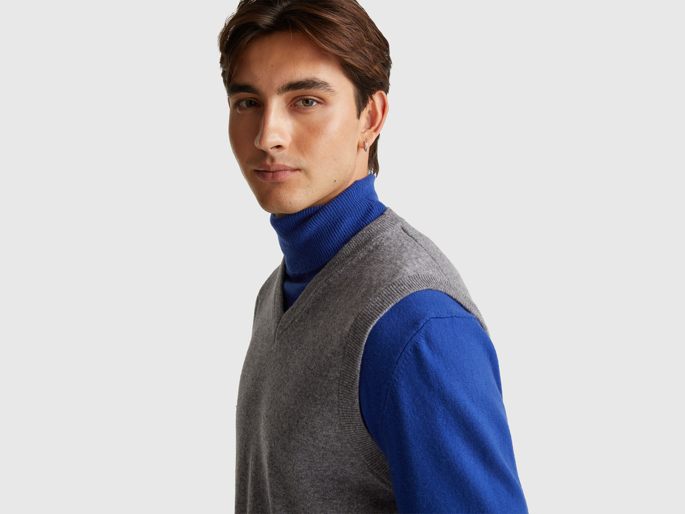 Gilet gris en pure laine mérinos – Image 4