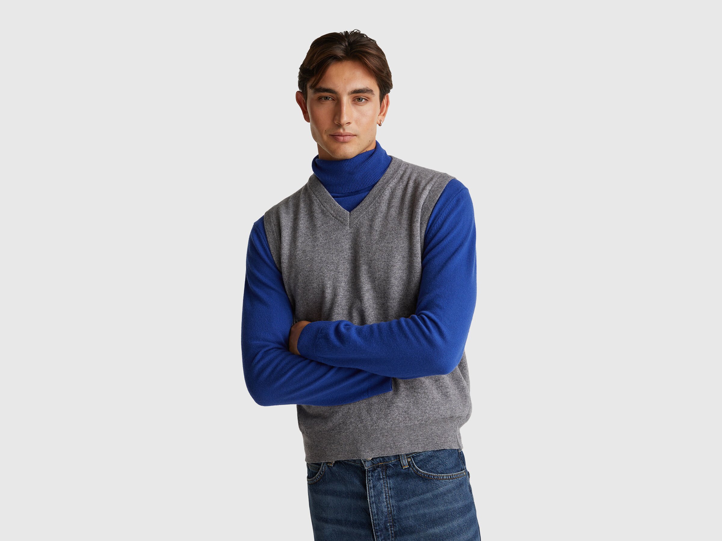 Gilet gris en pure laine mérinos Gilet gris en pure laine mérinos