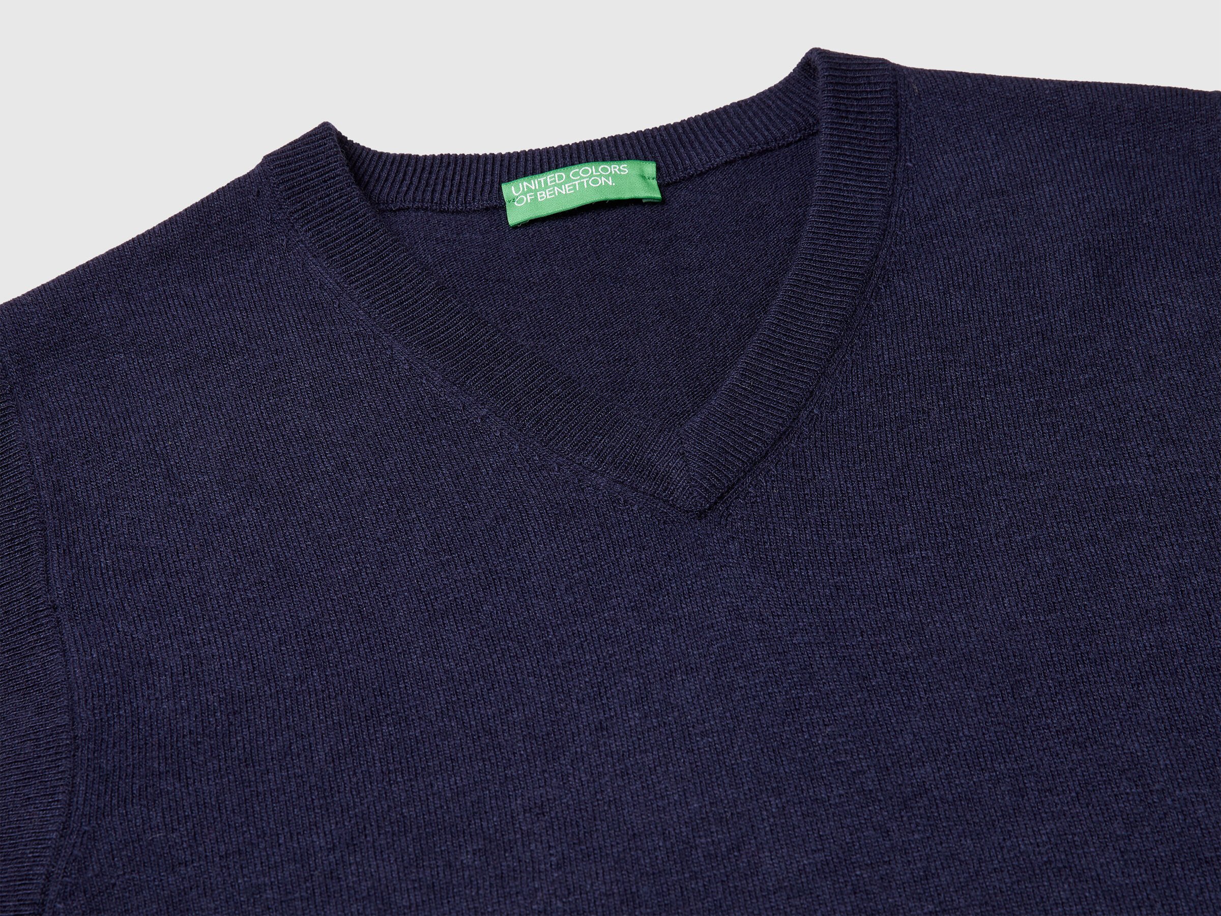 Gilet bleu foncé en pure laine mérinos – Image 6