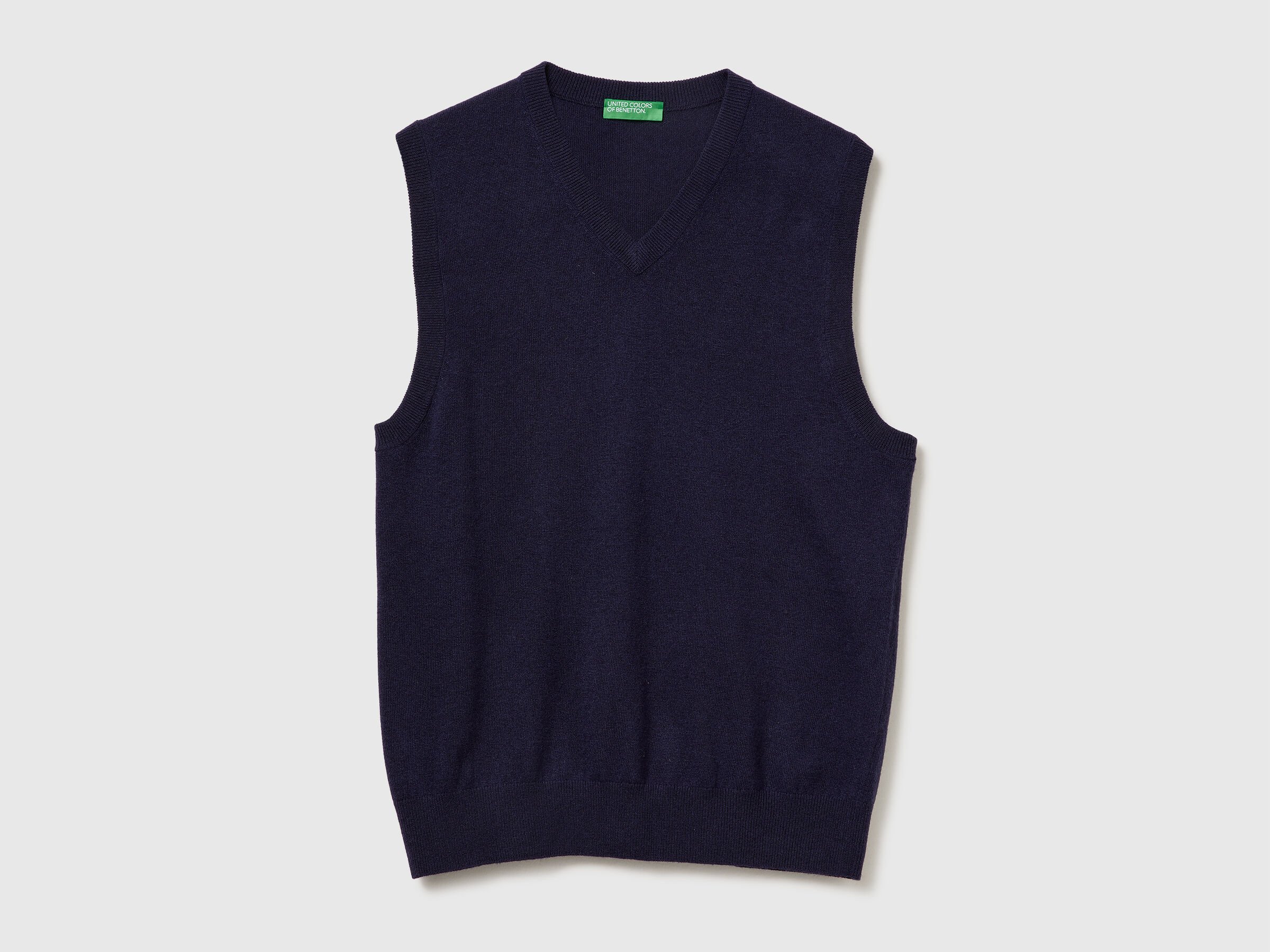 Gilet bleu foncé en pure laine mérinos – Image 4
