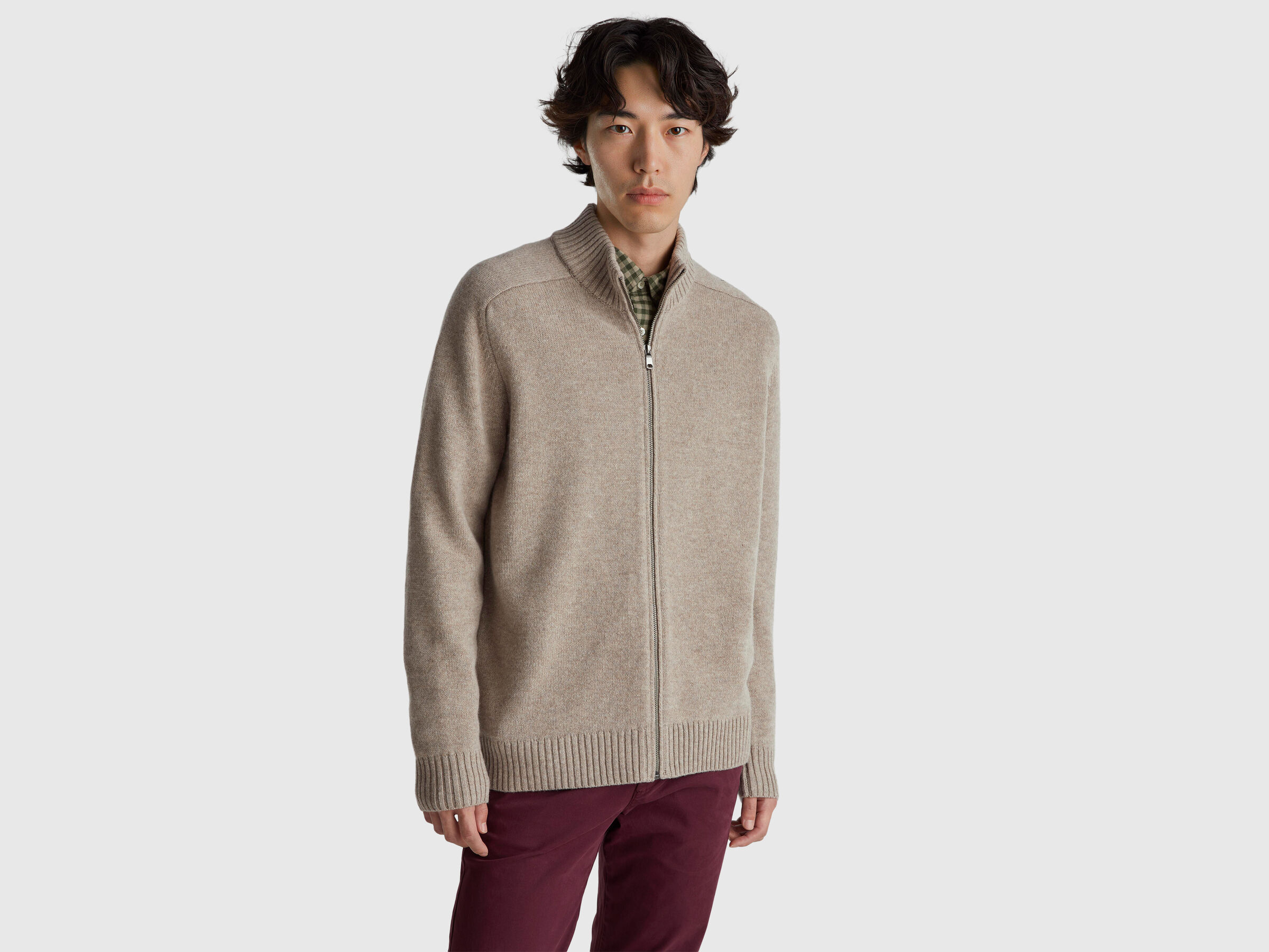 Cardigan zippé en pure laine mérinos Cardigan zippé en pure laine mérinos