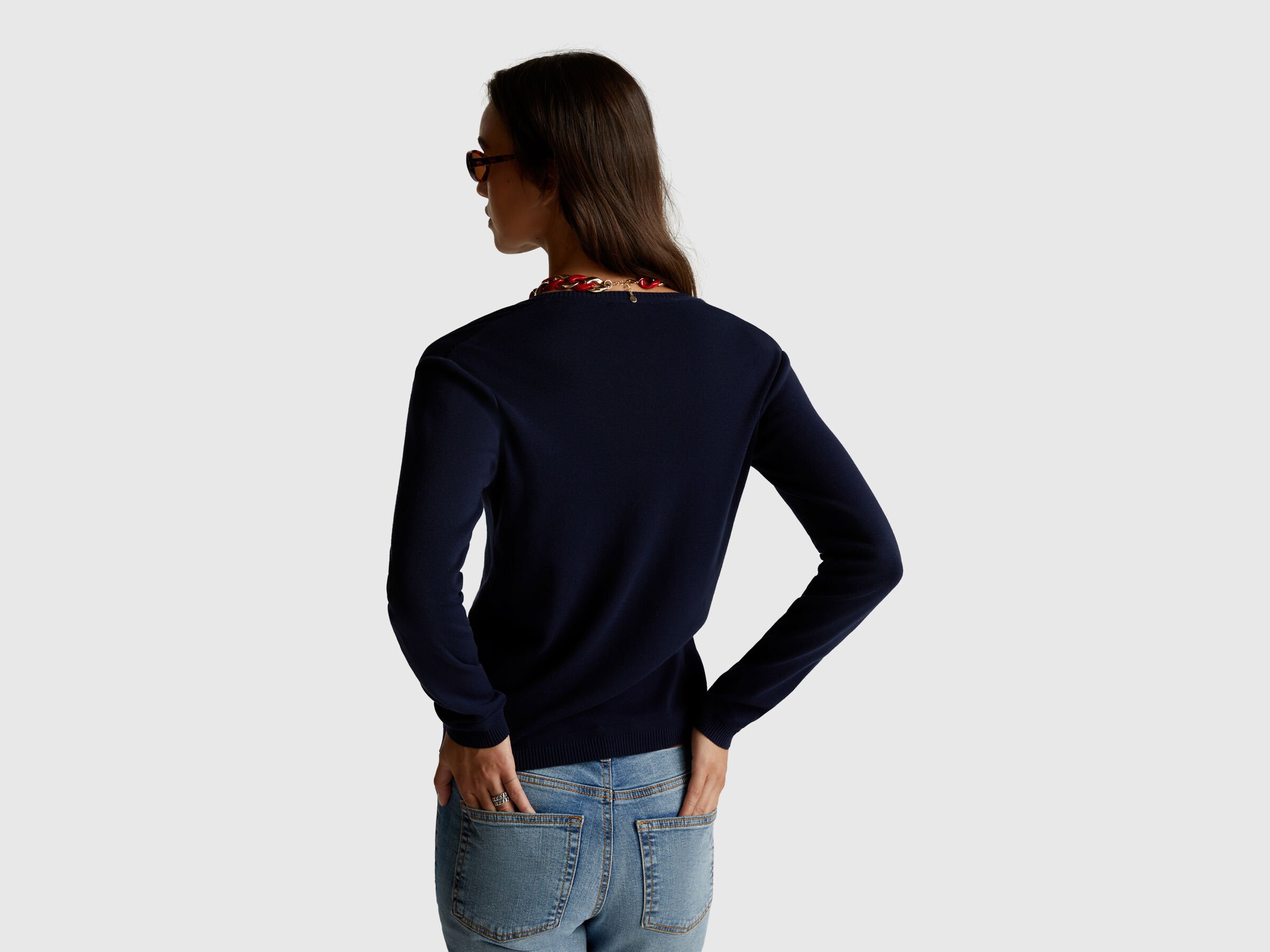 Pull col V en pur coton – Image 2