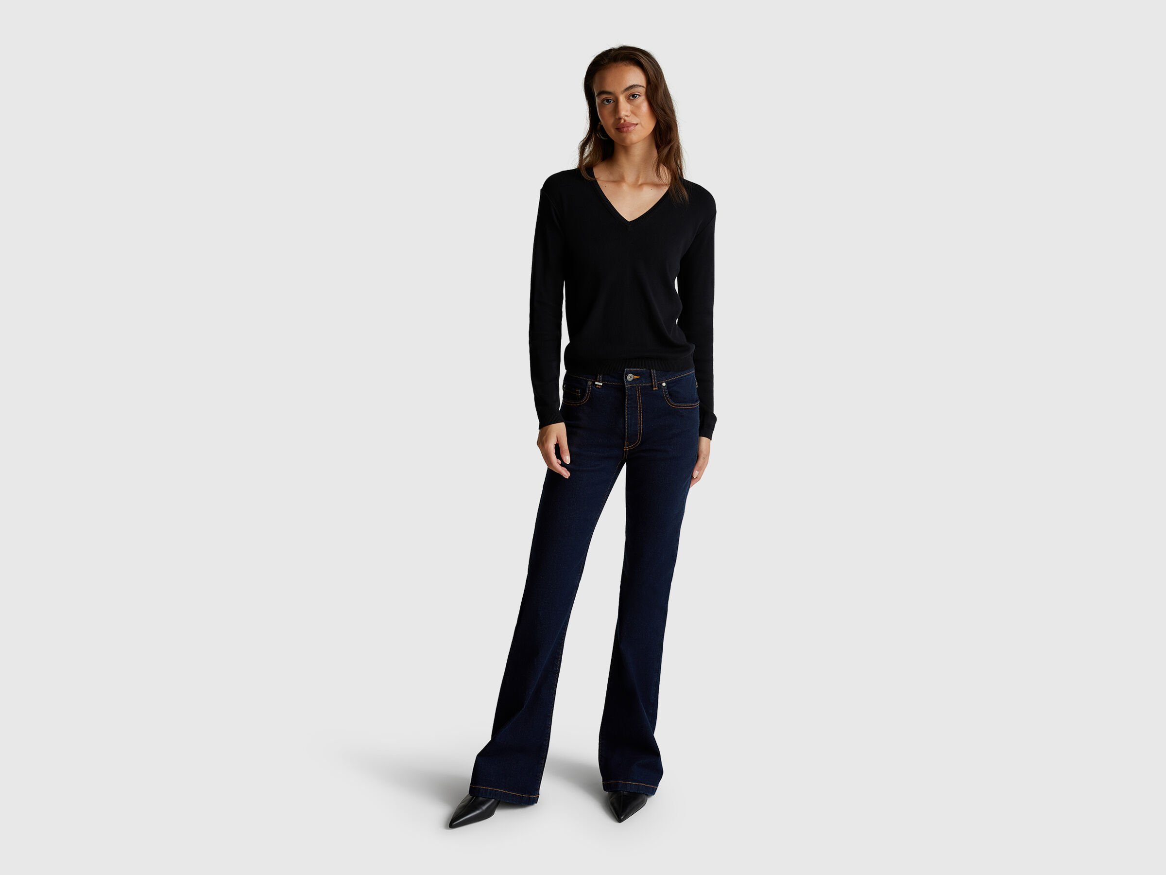 Pull col V en pur coton – Image 3