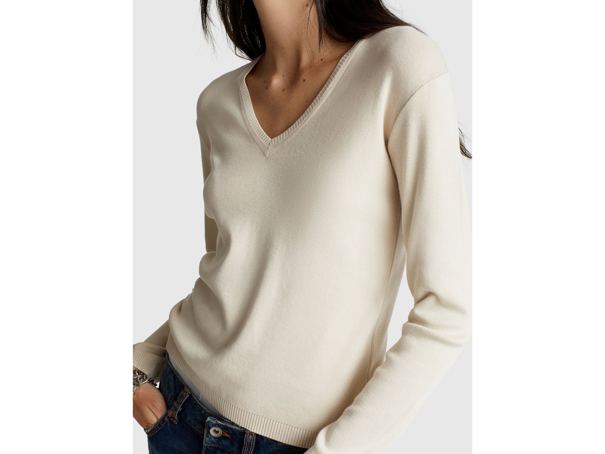 Pull col V en pur coton – Image 4
